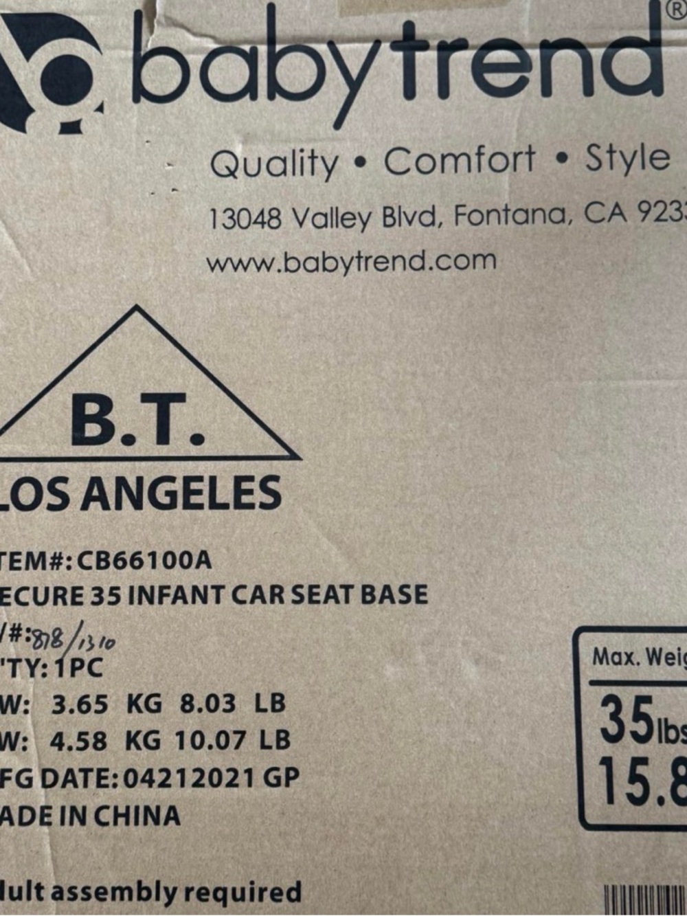 BNWT- Baby Trend Secure 35 Infant Car Seat Base - Black - Picture 5 of 6
